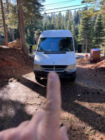 2004 Dodge Sprinter 3500 van with high roof in Truckee, showing exterior condition and environment