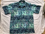 New $15/BO WET DOG "EARTH" Hawaiian Shirt Men's Size Small 100% Cotton