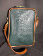 Vintage Dark Green Brown Leather Dooney & Bourke Cross Body Bag Medium