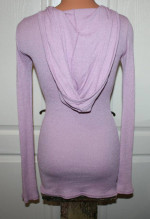 NEW! MICHAEL STARS Size SM/MED Mauve Pink Fitted Shimmer Shine Hoodie