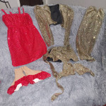 2 Girls Figure Skating Ice Skating Dance Holiday Sequined Costumes