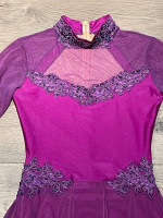 Custom Made Dance Ice Skating Costume, Adult Medium, Purple Leotard