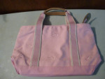 Pink LL Bean Lobster Embroidered Cotton Canvas Tote Bag Handbag Purse