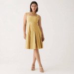 (NEW) (2 SIZES AVAILABLE) WOMEN’S J.CREW PLEATED A-LINE CHINO DRESS