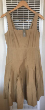 (NEW) (2 SIZES AVAILABLE) WOMEN’S J.CREW PLEATED A-LINE CHINO DRESS
