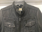 Michael Kors Gray Leather Moto Jacket Sz Small Excellent