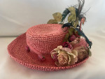 Whimsical Women's Felt Hat With Feathers and Flowers