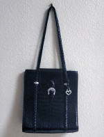 BRIGHTON croc-embossed leather shoulder Bag