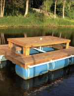 Floating picnic table - homemade cedar