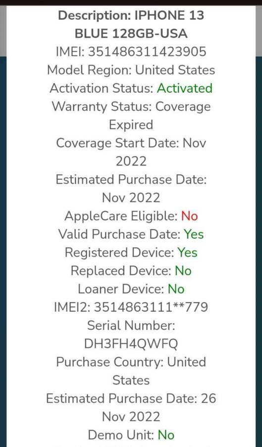 Used iphone 13 with original box