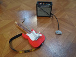Partial-built Legos Fender Guitar and Amp building block set