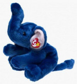 TY Beanie Buddies Peanut Elephant Large  14” Royal Blue  1998 NEW