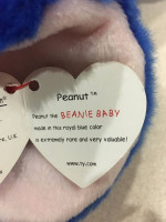 TY Beanie Buddies Peanut Elephant Large  14” Royal Blue  1998 NEW