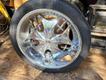 24 " DUB CRUCIFIX CROSS CHROME WHEELS w/ Pirelli Scorpion Zero Tires